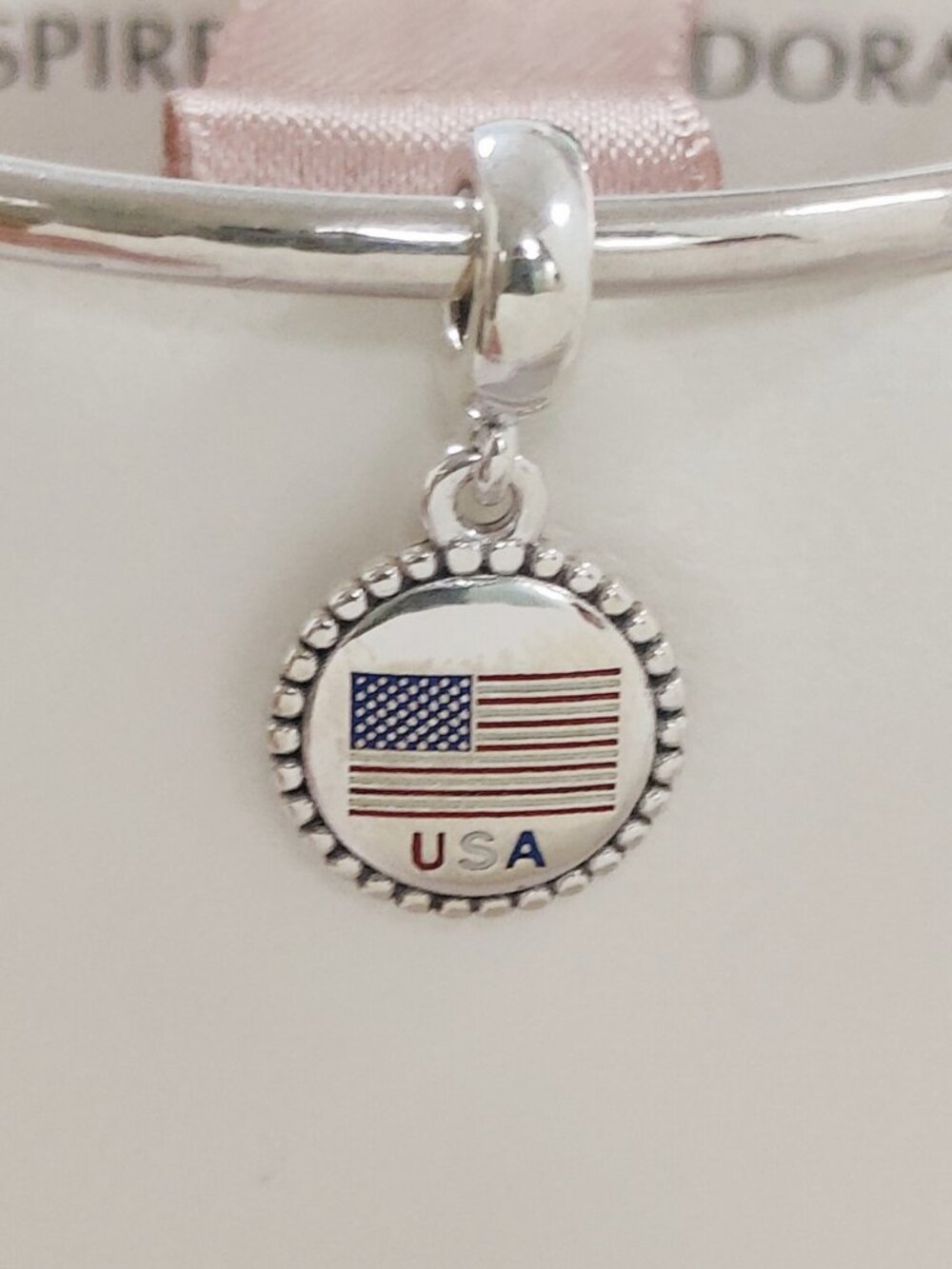 Pandora United States Flag Dangle Charm Exclusive Travel Destination S925 Silver